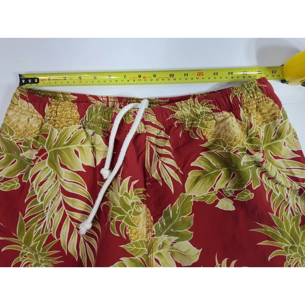 Tommy Bahama Relax Mens Med Mesh line Swim Trunks Hawaiian Red Pineapples palm